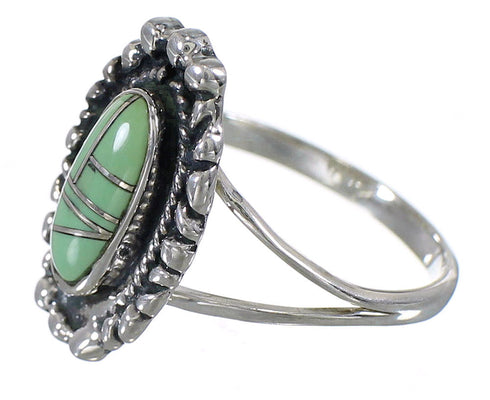 Southwestern Turquoise Jewelry Sterling Silver Ring Size 8-1/2 AX88282